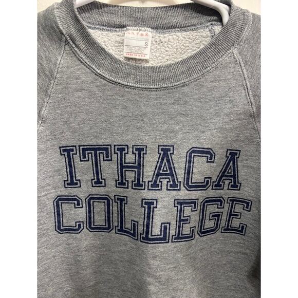 Vintage Artex Ithaca College 80s Crewneck Gray Blue Sweatshirt Men's Small - Picture 3 of 8
